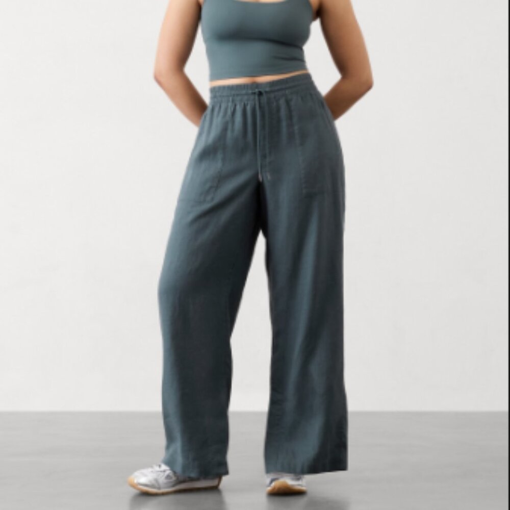 Athleta Retreat Linen High Rise Wide Leg Pant